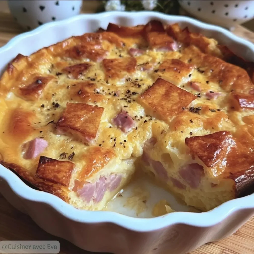 Clafoutis de chou-fleur au jambon léger