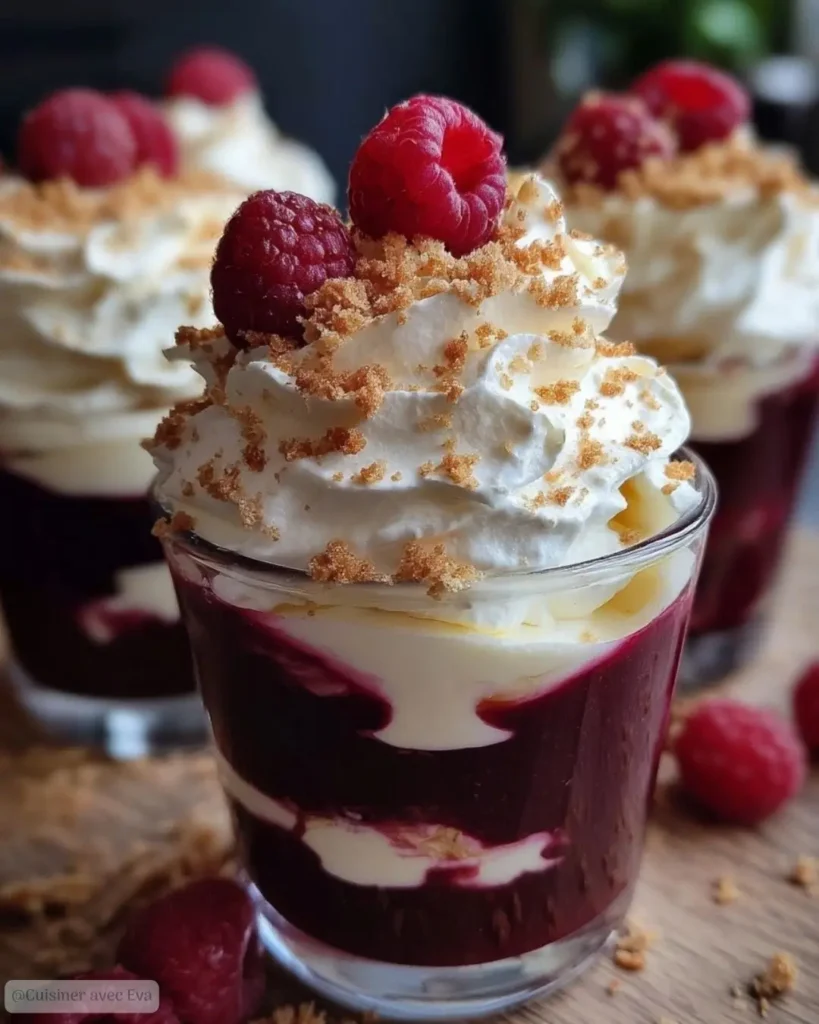 Comment faire des verrines framboise, mascarpone & éclats de meringue