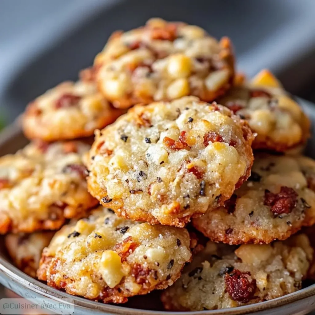 Cookies Salés au Parmesan, Chorizo et Noix