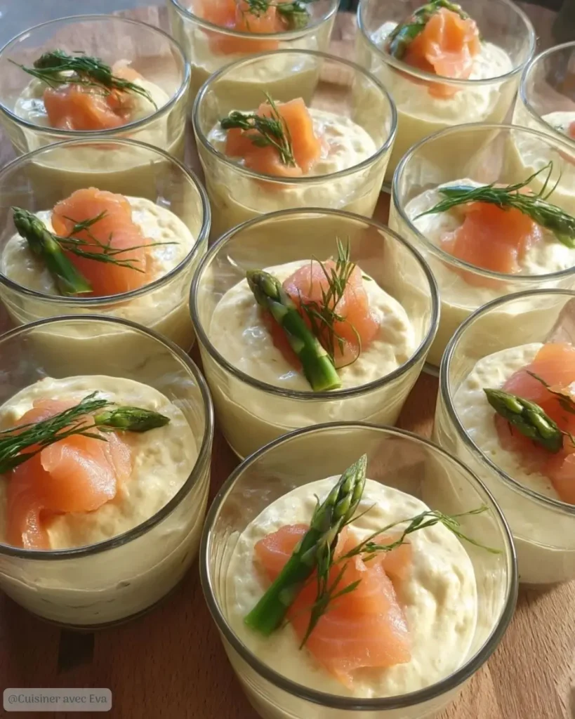 Ingrédients de la Mousse d'Asperges Vertes au Saumon Fumé