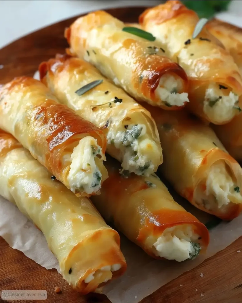 Ingrédients des Cigares de Courgettes au Fromage