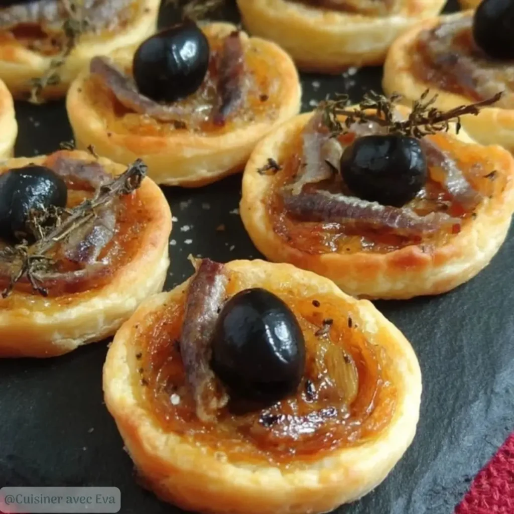 Mini Tartelettes aux Oignons et aux Anchois Façon Pissaladière